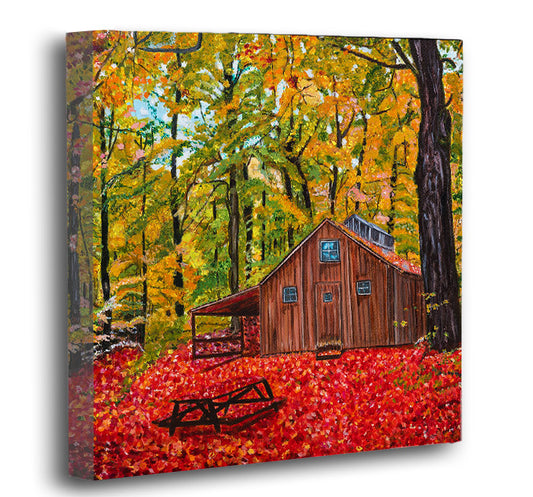Cabin in the Woods - Print on Gallery Wrapped Canvas Square