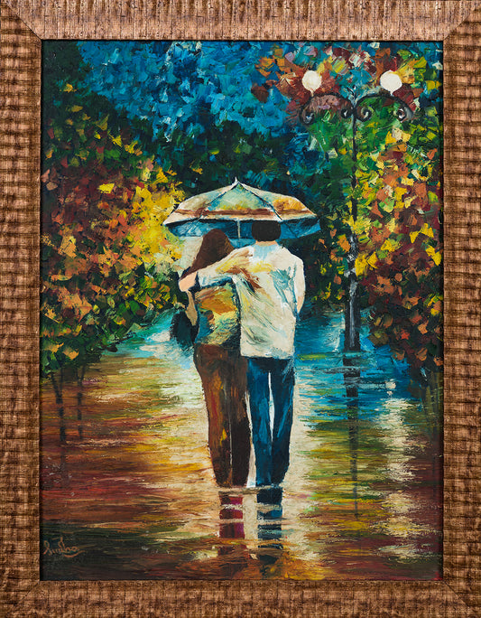 A Couple Walk in the Rain
